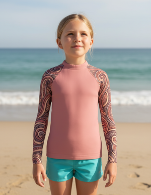 Kids Tea Rose Spectrum kids rashguards