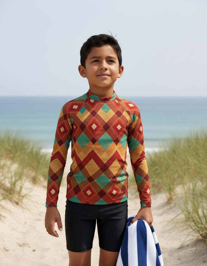 Rashguard — Kids Fiery Red Horizon