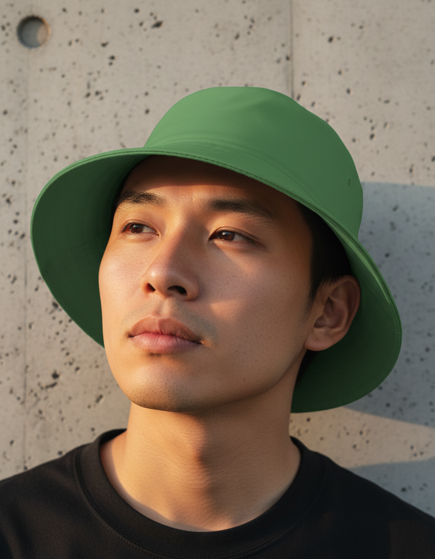 Bucket hat in Palm Green