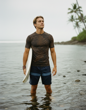 Men's Coffee Bean Emerald men's short-sleeve rashguards