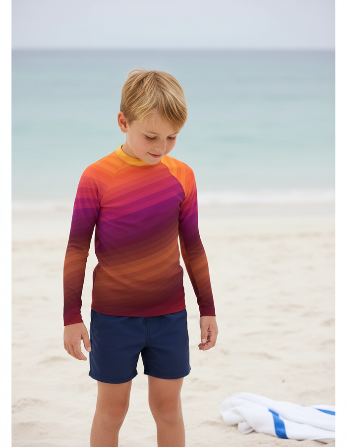 Rashguard — Kids Burnt Sienna Ripple