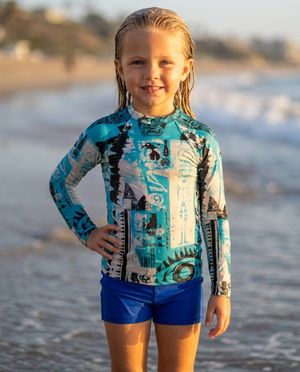 Girls Tapestry girls youth rashguards