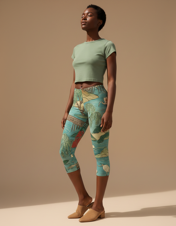 Hiroshige Ukiyo-e Capri Leggings capri leggings