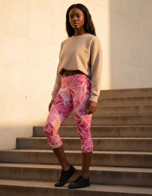 Rose Graphic Collection capri leggings
