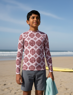 Burnished Lilac Yuki Rash Guard Youth Rash Guard — Dripper