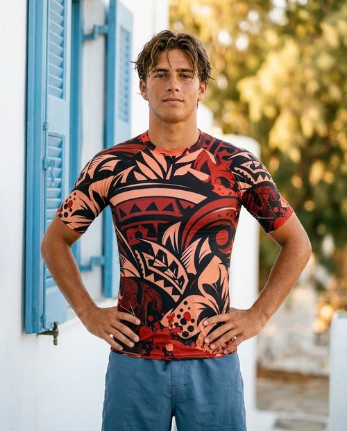 Lava Falls Mana Lehua Rash Guard Men's Rashguard — Lolekai