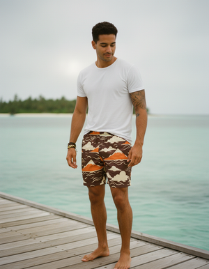 Citrus Orange Yume men's swim trunks
