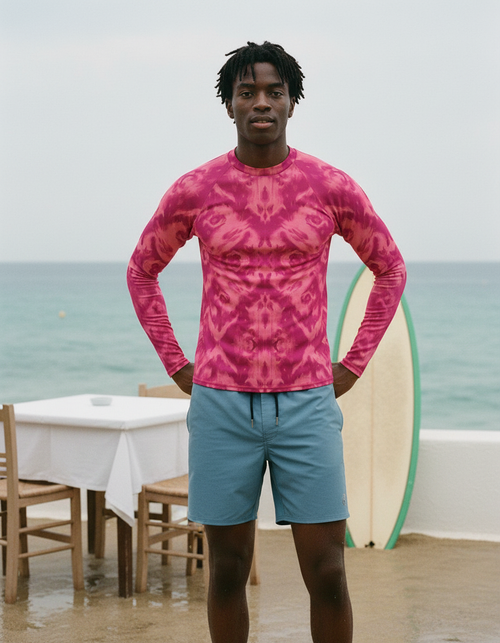 Hot Pink Knot Rash Guard Men's Rashguard — Dripper