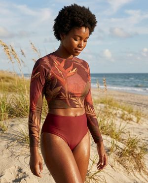 Women's Lava Falls Tropique women's crop-top rashguards