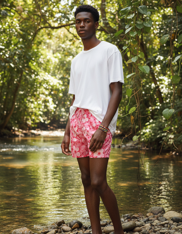 Men's Swim Trunks in Petal