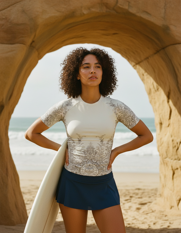Women's White Onyx Jasmine Rash Guard