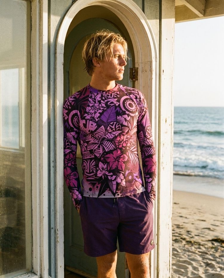 Men's Lani Poni men's short-sleeve rashguards