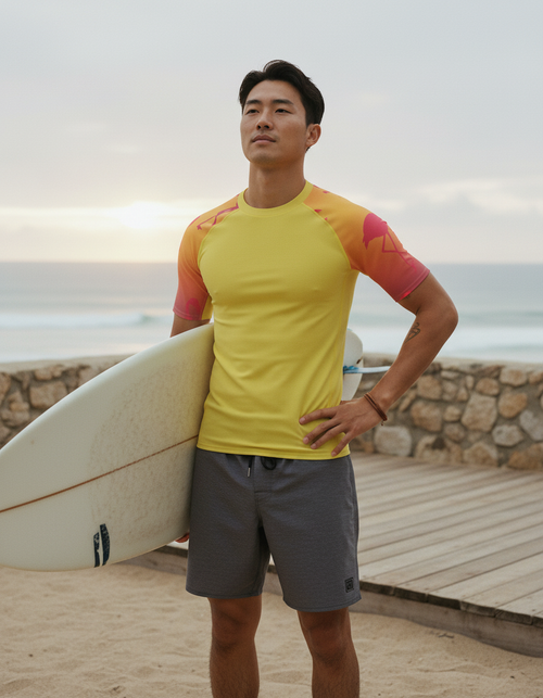 Men's Coral men's short-sleeve rashguards