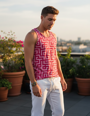 Men's Hot Pink Kintsugi tank tops