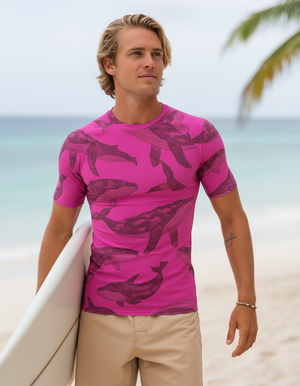 Neon Pink Breeze Rash Guard Men's Rashguard — Lolekai
