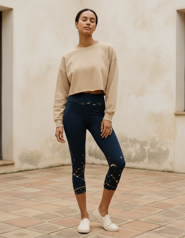 Celestial Atlas capri yoga leggings