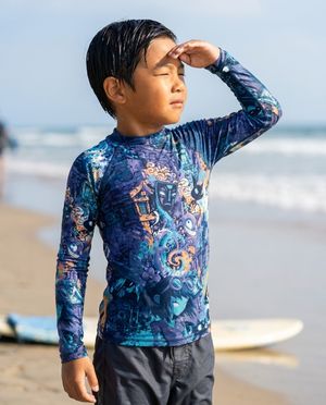 Boys Marina Bakeneko boys youth rashguards