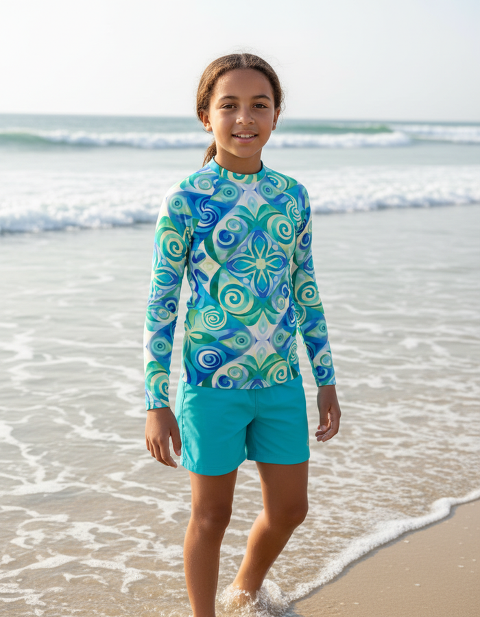 Rashguard — Youth Transformative Teal Prism