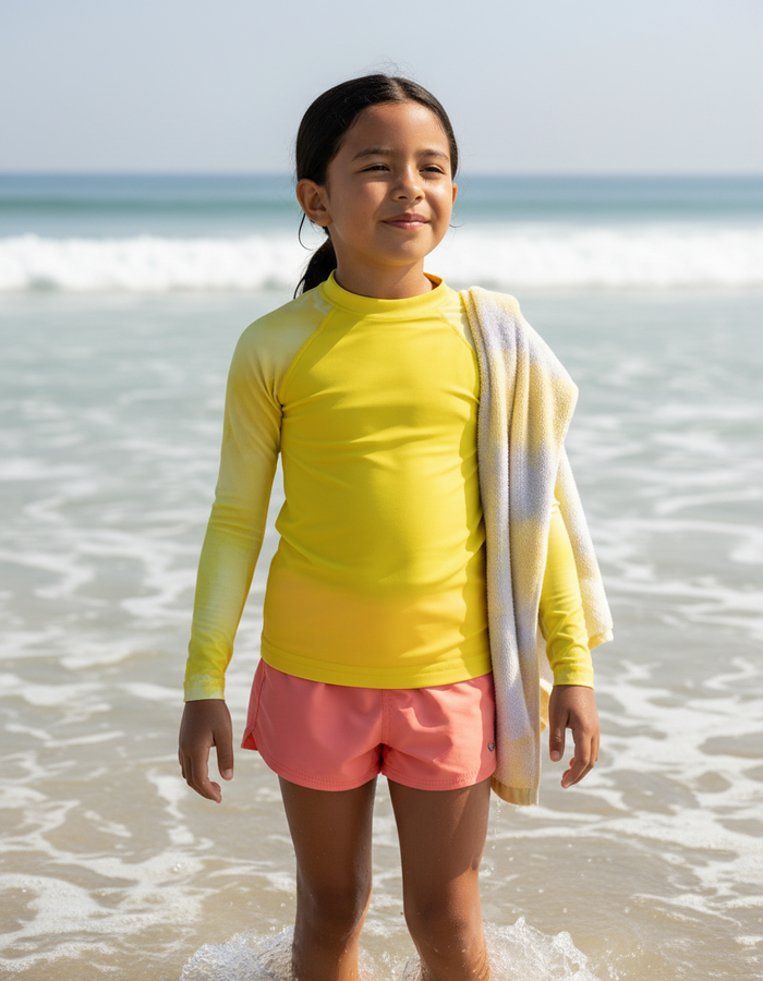 Rashguard — Kids Yellow Mosaic