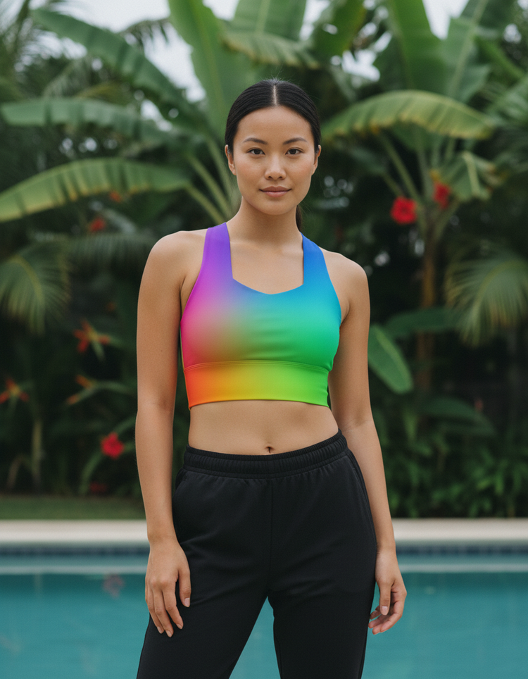 Color Wave Longline Sports Bra