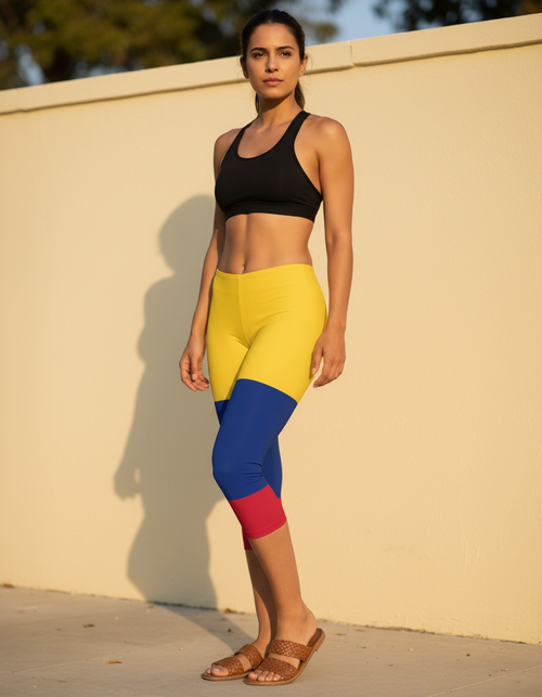 Cumbia Capri Leggings Capri Leggings — Dripper
