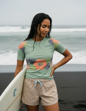 Women's Jade Lagoon Pua women's short-sleeve rashguards