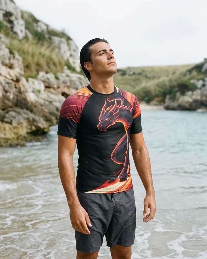 Rashguard — Men's Neon Dragon Surfer