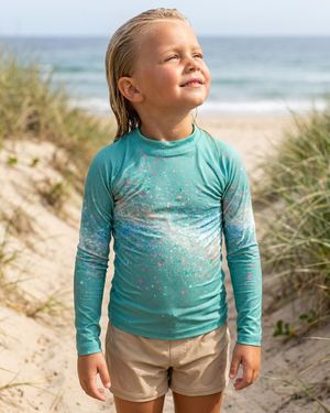 Girls Jelly Mint Pixelate girls youth rashguards