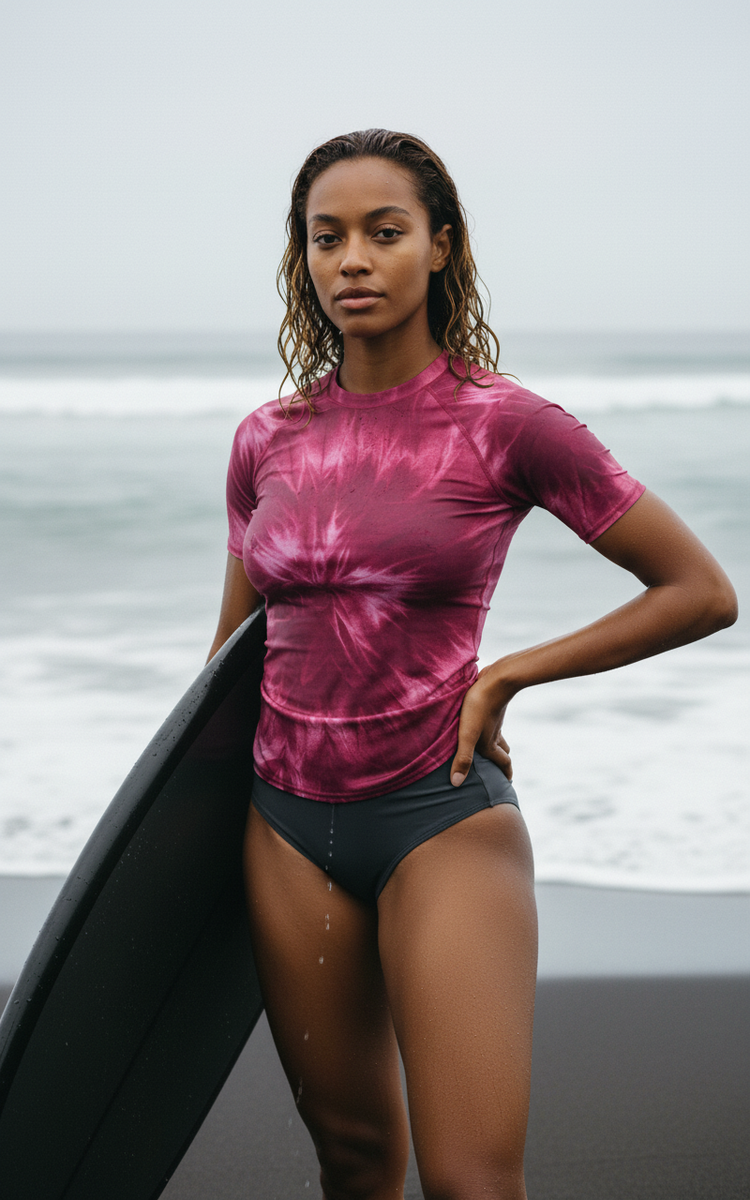 Women's Neon Pink Glacier Rash Guard
