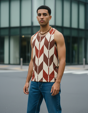 Burnt Sienna Kaze Tank Top Men's Tank Top — Dripper