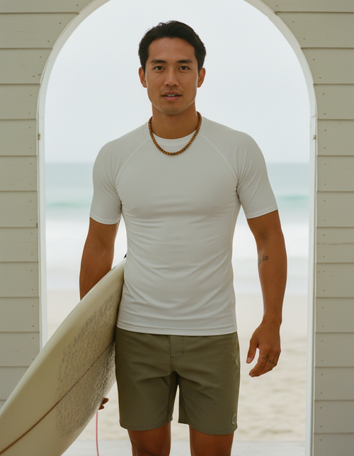 White Onyx Rash Guard Men's Rashguard — Lolekai