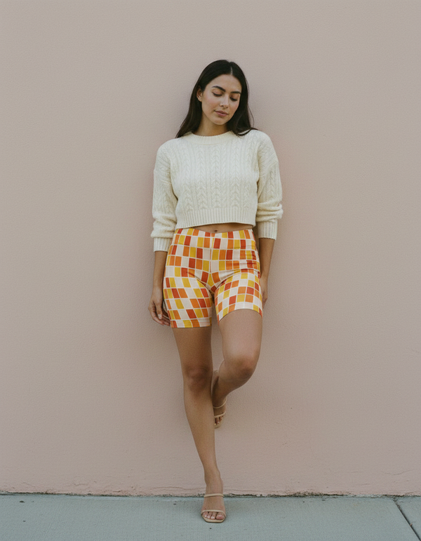 Women's Mosaic Tile Short Shorts