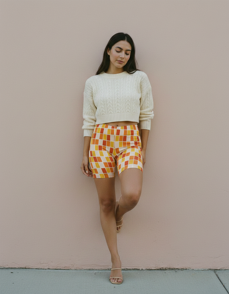 Women's Mosaic Tile Short Shorts