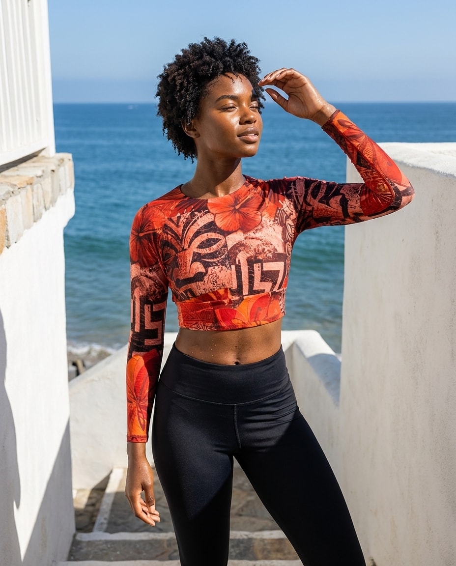 Crop Top in Fiery Red Kanaloa