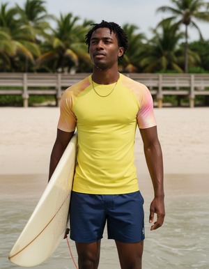 Men's Lemon Yellow Frost men's rashguards