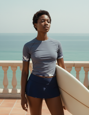 Women's Charcoal / Slate Leaping Naiʻa women's short-sleeve rashguards