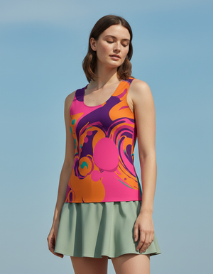 Hot Pink Vortex Tank Top Women's Tank Top — Dripper