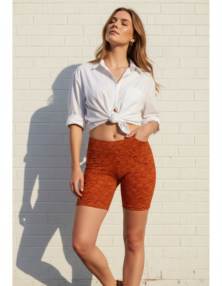 Women's Japanese Seigaiha Short Shorts