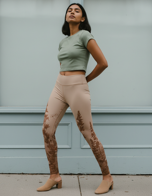Coffee Bean Bloom Leggings Women's Leggings — Dripper