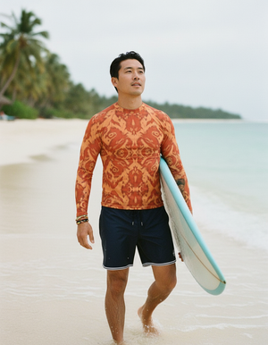 Men's Citrus Orange Knot men's rashguards