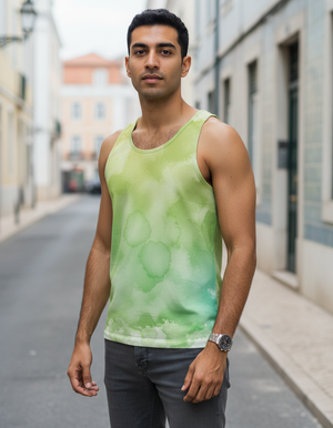Men's Runway Chartreuse Mosaic tank tops