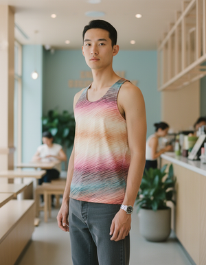 Men's White Onyx Prism tank tops