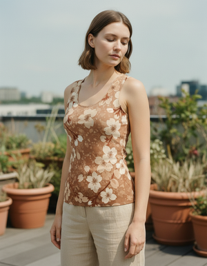 Women's Coffee Bean Petal women's tank tops