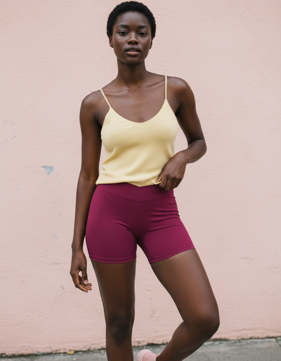 Short Shorts in Burgundy