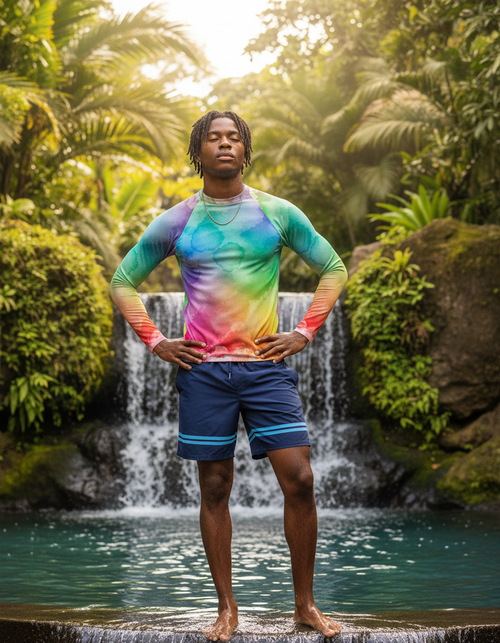 Mosaic Rash Guard Men's Rashguard — Dripper