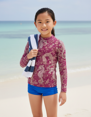 Kids Electric Fuchsia Triton kids rashguards