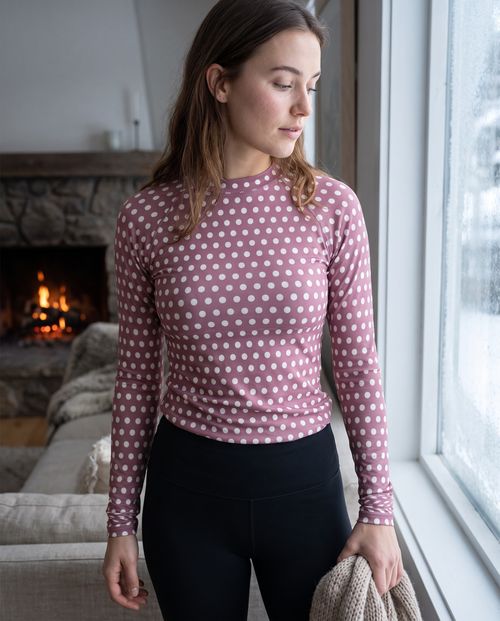 Mauve Polka Base Layer Top
