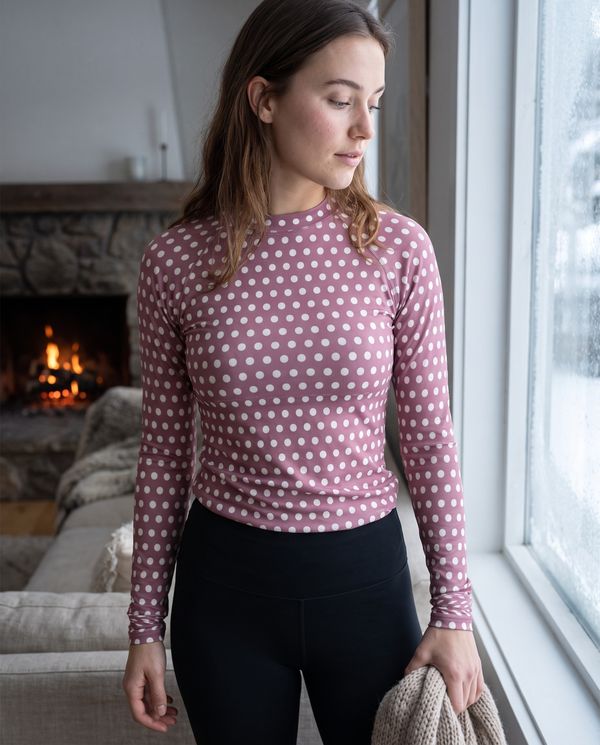 Women's Mauve Polka Base Layer Top