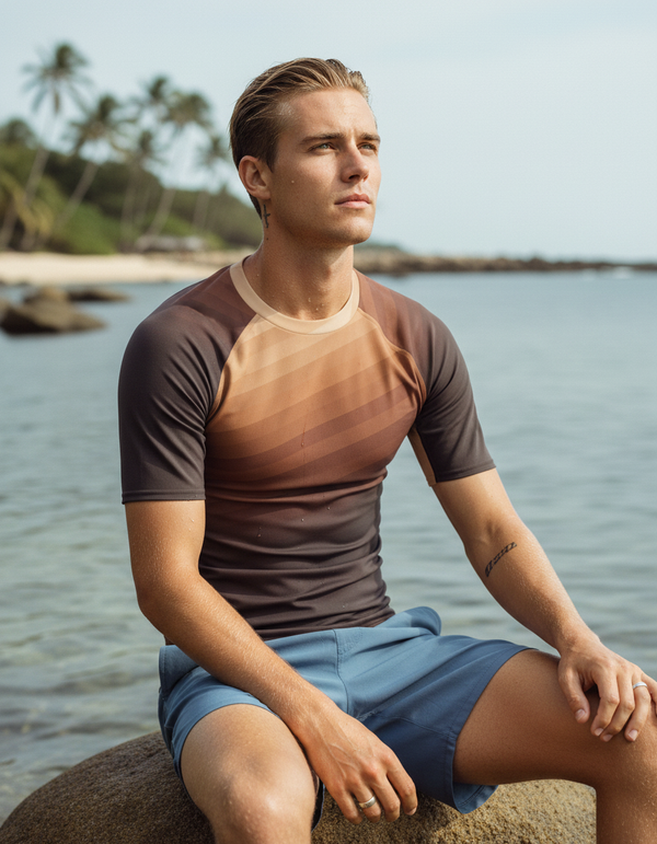 Men's Striped Rash Guard