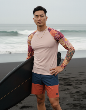 Men's Millennial Pink Pulse men's short-sleeve rashguards